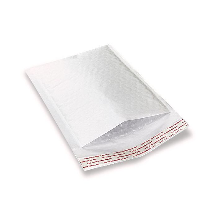 White Kraft Laminated Paper Bubble Mailers Peel & Seal
