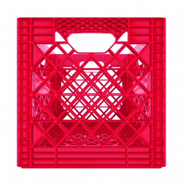 Reinforced Heavy Duty Square Red Plastic Crate 16Qt