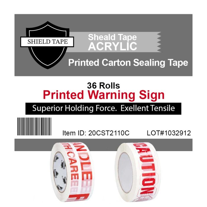 White Red Warning Signs Acrylic Adhesive All Weather Packaging Tape