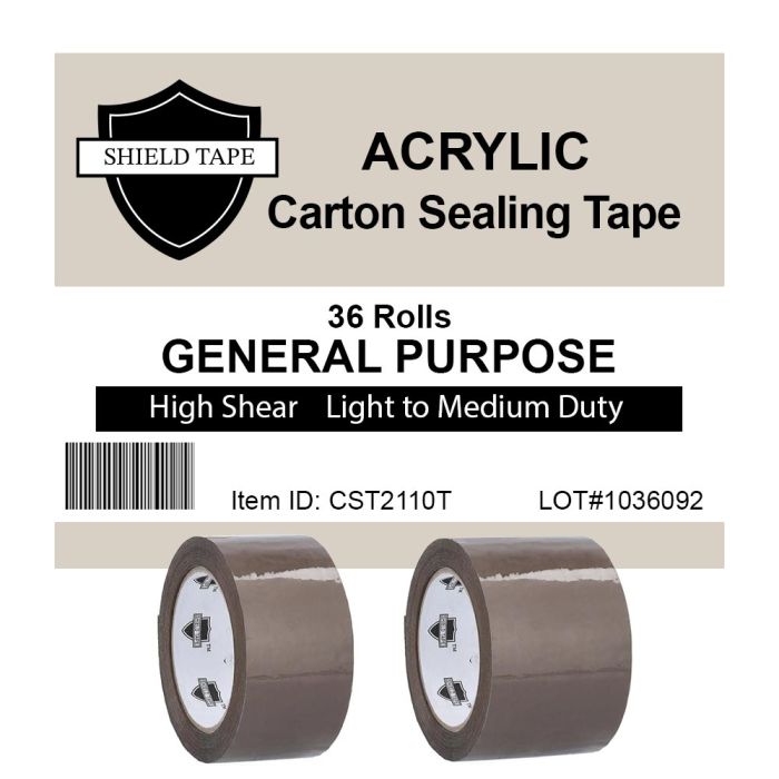 General Purpose Tan/Brown Acrylic Adhesive High Shear Light to Medium Duty Packing Tape