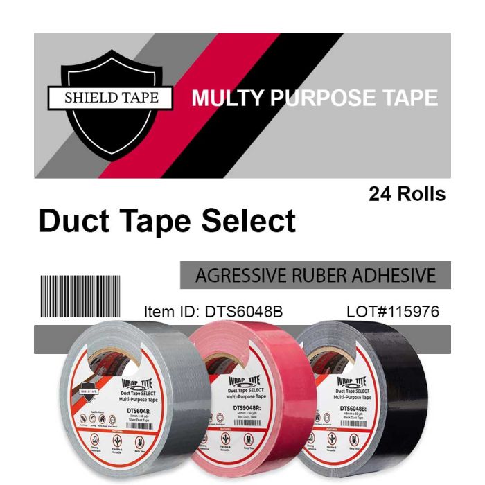Multi Purpose Construction/Maintenance Adhesive Duct Tape Select PE Film Red Black Silver