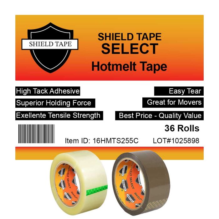 Select Shield Hot Melt Adhesive Packaging Tape (Great for Movers)