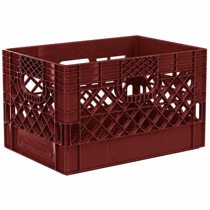 Rectangle Brown Plastic Milk Crate 24qt (6 gallon)