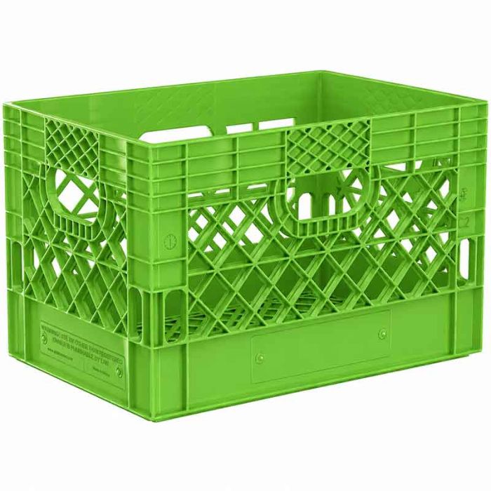 Rectangle Lime Green Plastic Milk Crate 24qt (6 gallon)