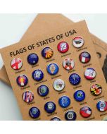 Push Pins Flags of The States of The USA