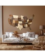 3D Wooden USA Map Multicolor Premium Edition