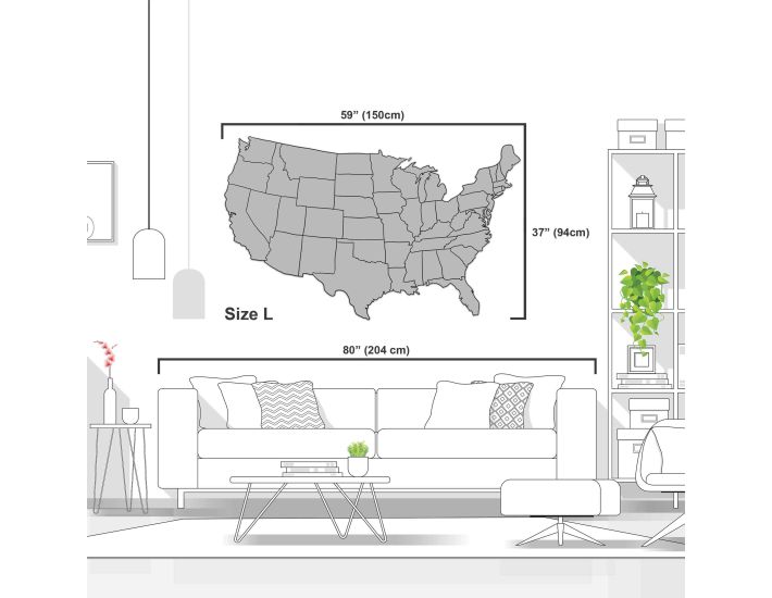 3D Wooden USA Map Nordic Premium Edition
