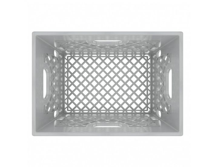 Rectangle Gray Plastic Milk Crate 24qt (6 gallon)