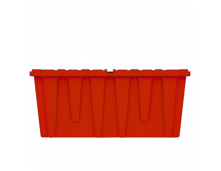 Heavy Duty Red Plastic Tote With Attached Lid (9 Gallon)