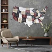 3D Wooden USA Map Urban Premium Edition