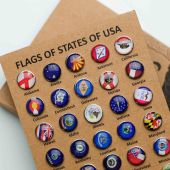 Push Pins Flags of The States of The USA