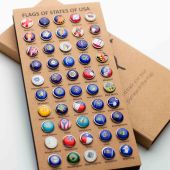 Push Pins Flags of The States of The USA