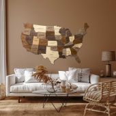 3D Wooden USA Map Multicolor Premium Edition