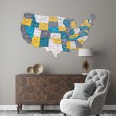3D Wooden USA Map Country Premium Edition