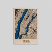 3D Wooden Map of New York City