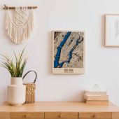 3D Wooden Map of New York City