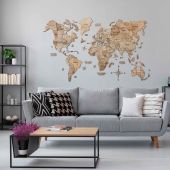 3D Wooden World Map Terra Premium Edition