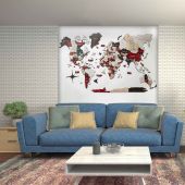 3D Wooden World Map Urban Premium Edition