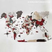 3D Wooden World Map Urban Premium Edition