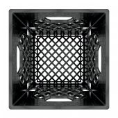 Square Black Plastic Milk Crate 16qt (4 gallon)