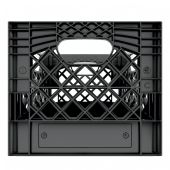 Square Black Plastic Milk Crate 16qt (4 gallon)
