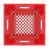 Square Red Plastic Milk Crate 16qt (4 gallon)