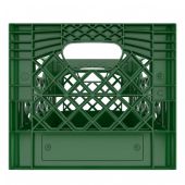 Square Green Plastic Milk Crate 16qt (4 gallon)