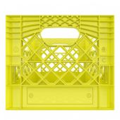 Square Yellow Plastic Milk Crate 16qt (4 gallon)