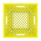 Square Yellow Plastic Milk Crate 16qt (4 gallon)