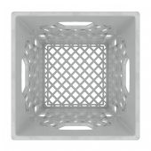 Square Gray Plastic Milk Crate 16qt (4 gallon)