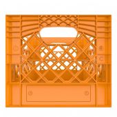 Square Orange Plastic Milk Crate 16qt (4 gallon)