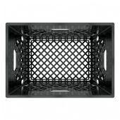 Rectangle Black Plastic Milk Crate 24qt (6 gallon)