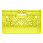 Rectangle Yellow Plastic Milk Crate 24qt (6 gallon)