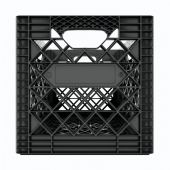 Reinforced Heavy Duty Square Black Plastic Crate 16Qt