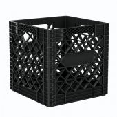 Reinforced Heavy Duty Square Black Plastic Crate 16Qt