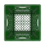 Reinforced Heavy Duty Square Green Plastic Crate 16Qt