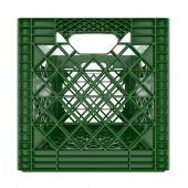 Reinforced Heavy Duty Square Green Plastic Crate 16Qt