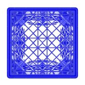 Reinforced Heavy Duty Square Blue Plastic Crate 16Qt