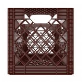 Reinforced Heavy Duty Square Dark Brown Plastic Crate 16Qt