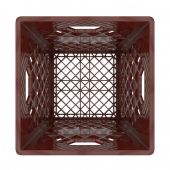 Reinforced Heavy Duty Square Dark Brown Plastic Crate 16Qt