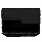 Heavy Duty Black Plastic Tote With Attached Lid (9 Gallon)