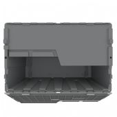 Heavy Duty Gray Plastic Tote With Attached Lid (9 Gallon)