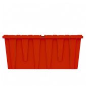 Heavy Duty Red Plastic Tote With Attached Lid (9 Gallon)