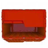 Heavy Duty Red Plastic Tote With Attached Lid (9 Gallon)