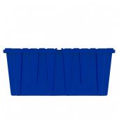 Heavy Duty Blue Plastic Tote With Attached Lid (9 Gallon)