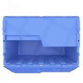 Heavy Duty Blue Plastic Tote With Attached Lid (9 Gallon)