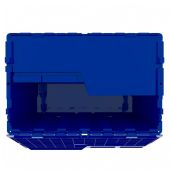 Heavy Duty Blue Plastic Tote With Attached Lid (9 Gallon)