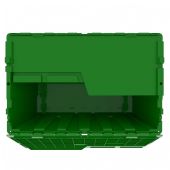 Heavy Duty Green Plastic Tote With Attached Lid (9 Gallon)