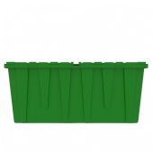 Heavy Duty Green Plastic Tote With Attached Lid (9 Gallon)