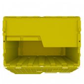 Heavy Duty Yellow Plastic Tote With Attached Lid (9 Gallon)